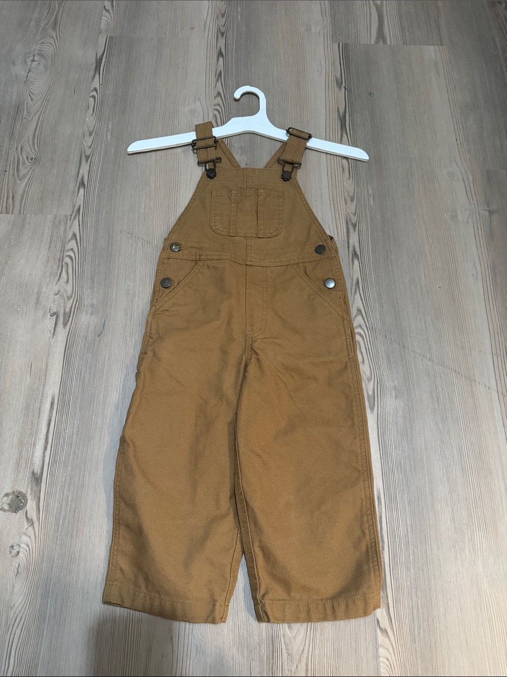 Magellan Outdoors Tan Brown Kids Overalls with Front Bib Pocket